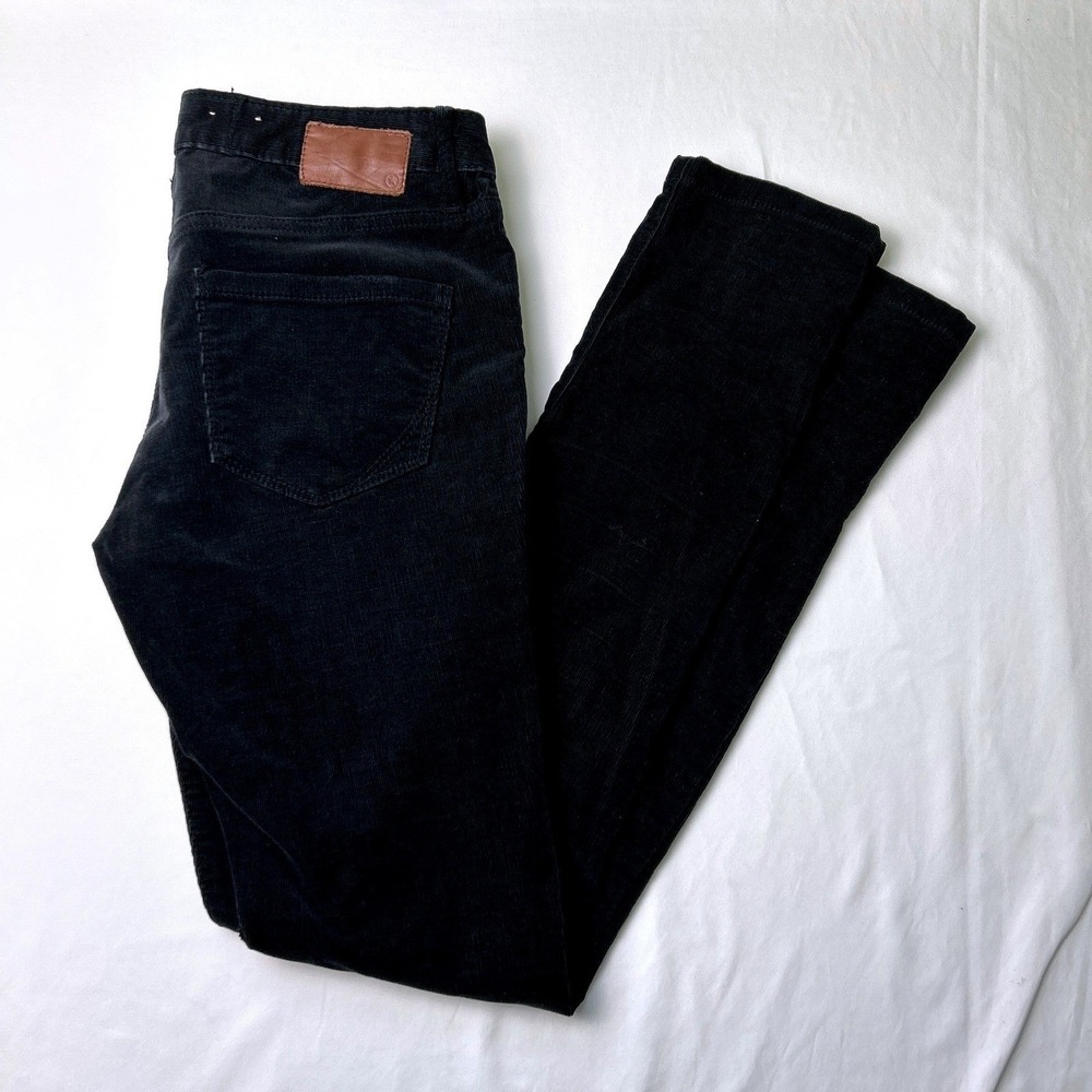 Converse One Star Women Corduroy Jeans Black Size 6 Low Rise Slim Straight Leg